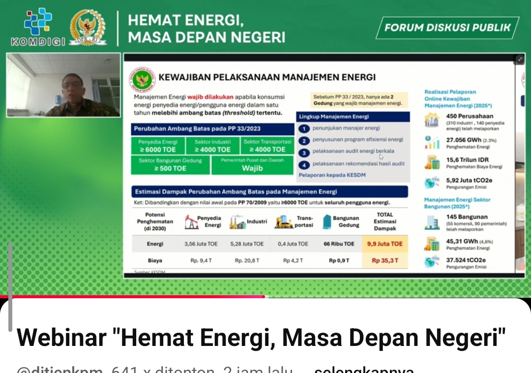 Wujudkan Kemandirian Bangsa, Kemenkomdigi Ajak Masyarakat Jadikan Hemat Energi sebagai Gaya Hidup