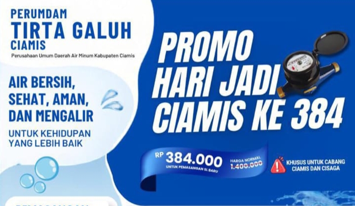 Menjelang Hari Jadi Kabupaten Ciamis ke-384, Promo Pasang PDAM Ciamis Pangkas Harga!