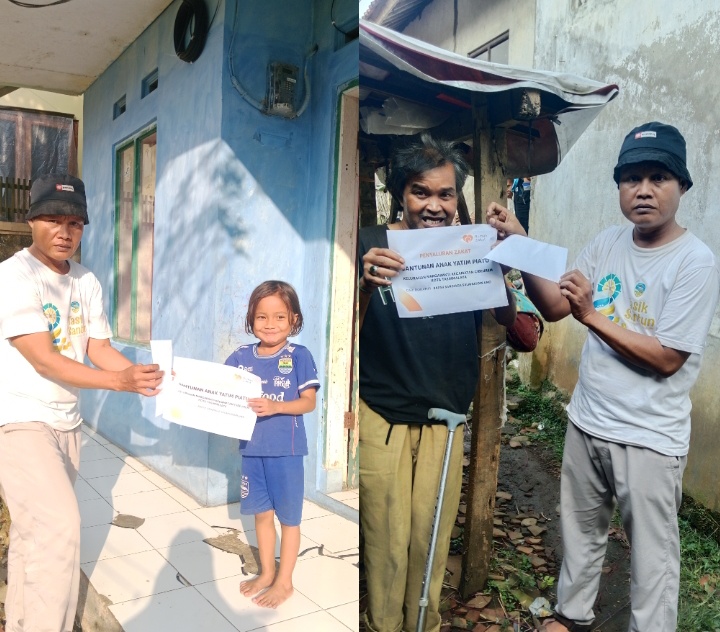 Santuni Anak Yatim dan Jompo, Media Online Fokuspriangan Bersama Rumah Zakat dan H.Mukhlis Syamaun Ketua Rw 07 Cbs Baksos di Bulan Muharram