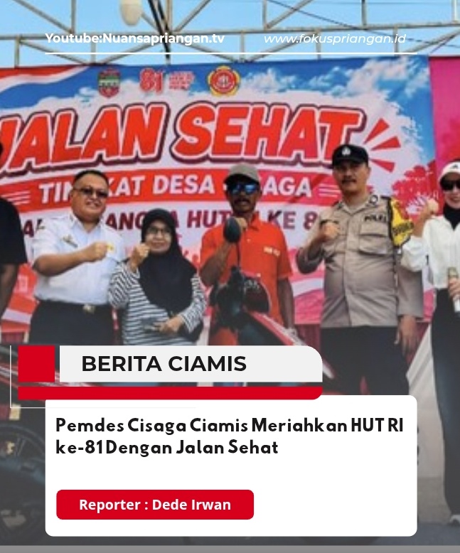 Pemdes Cisaga Ciamis Meriahkan HUT RI ke-81 Dengan Jalan Sehat