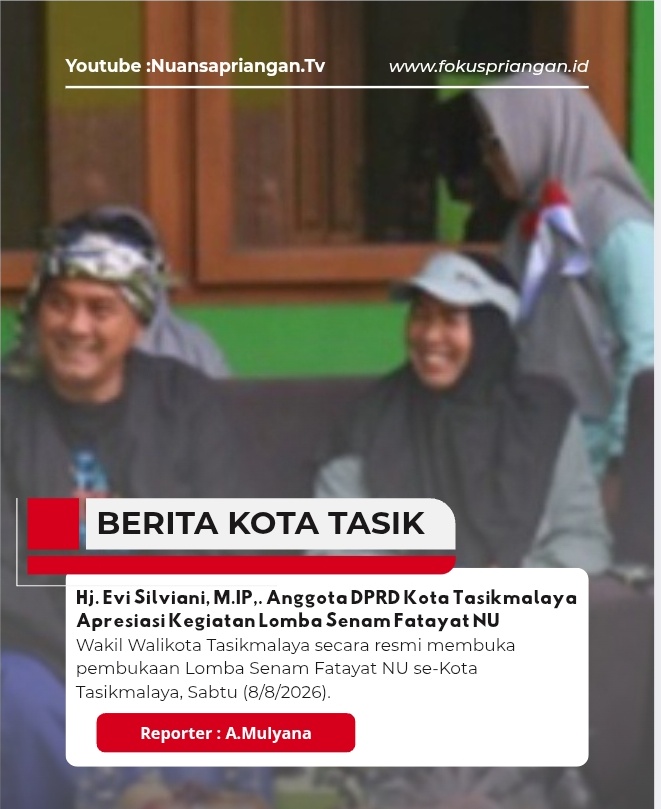 Hj. Evi Silviani, M.IP,. Anggota DPRD Kota Tasikmalaya Apresiasi Kegiatan Lomba Senam Fatayat NU