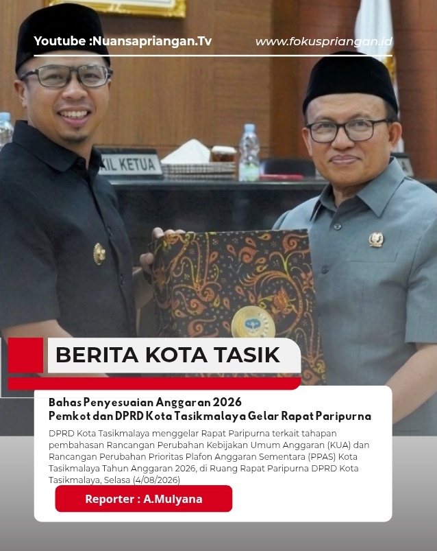 Bahas Penyesuaian Anggaran 2026 Pemkot dan DPRD Kota Tasikmalaya Gelar Rapat Paripurna