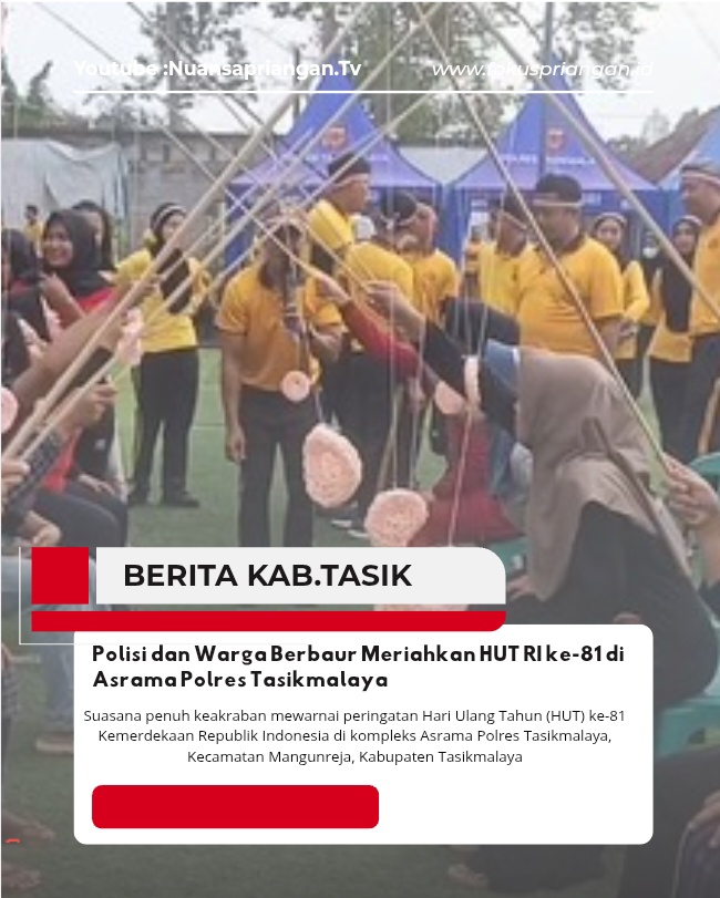Polisi dan Warga Berbaur Meriahkan HUT RI ke-81 di Asrama Polres Tasikmalaya
