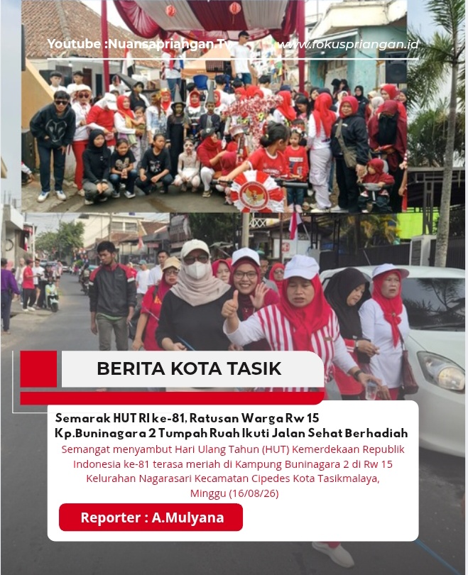 Semarak HUT RI ke-81, Ratusan Warga Rw 15 Kp.Buninagara 2 Tumpah Ruah Ikuti Jalan Sehat Berhadiah