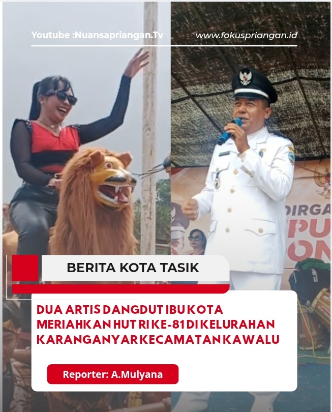 Dua Artis Ibu Kota Meriahkan Peringatan HUT RI Ke 81 di Kelurahan Karanganyar Kawalu