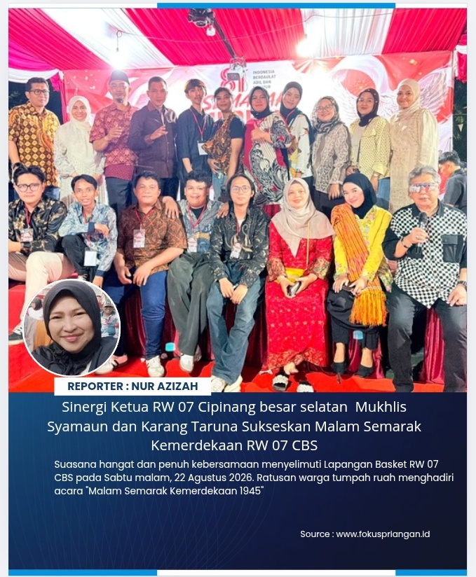Sinergi Ketua RW 07 Cipinang besar selatan  Mukhlis Syamaun dan Karang Taruna Sukseskan Malam Semarak Kemerdekaan RW 07 CBS