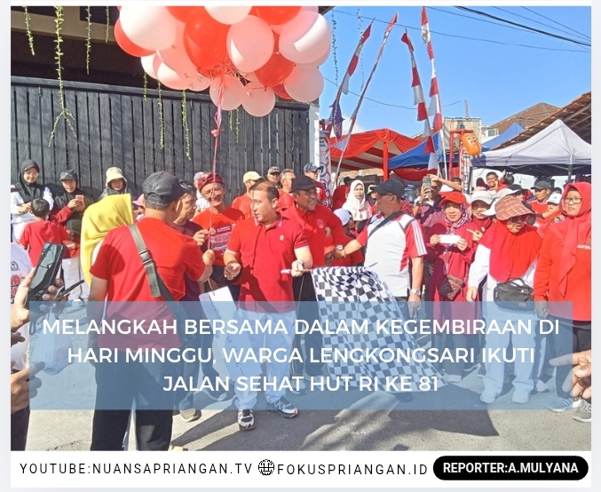 Warga Lengkongsari Antusias Ikuti Jalan Sehat HUT RI Ke-81 Tahun