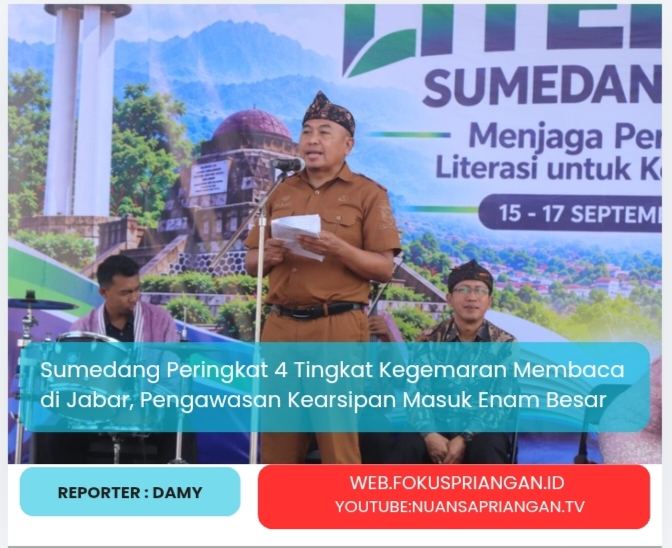 Sumedang Peringkat 4 Tingkat Kegemaran Membaca di Jabar, Pengawasan Kearsipan Masuk Enam Besar
