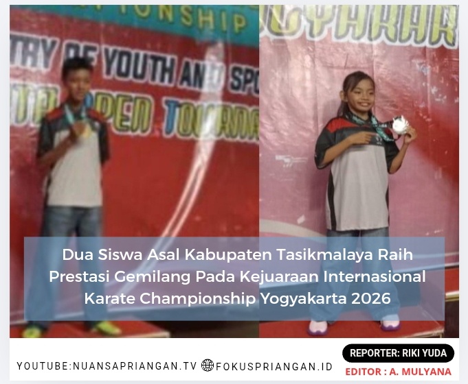 Dua Siswa Asal Kabupaten Tasikmalaya Raih Prestasi Gemilang Pada Kejuaraan Internasional Karate Championship Yogyakarta 2026