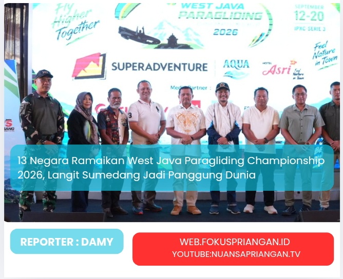 13 Negara Ramaikan West Java Paragliding Championship 2026, Langit Sumedang Jadi Panggung Dunia