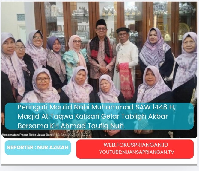 Peringati Maulid Nabi Muhammad SAW 1448 H, Masjid At Taqwa Kalisari Gelar Tabligh Akbar Bersama KH Ahmad Taufiq Nuh