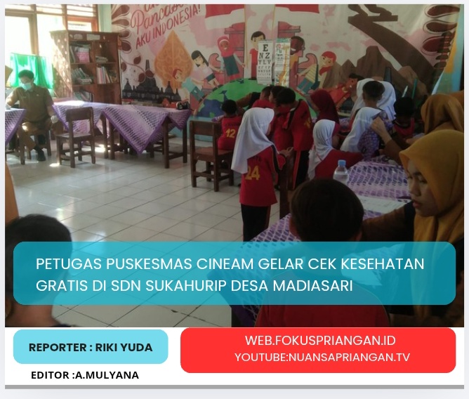 Petugas Puskesmas Cineam Gelar Cek Kesehatan Gratis di SDN Sukahurip Desa Madiasari