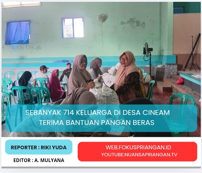Sebanyak 714 Keluarga di Desa Cineam Terima Bantuan Pangan Beras