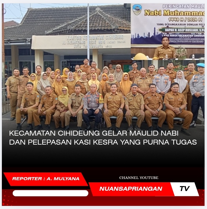 Kecamatan Cihideung Gelar Maulid Nabi dan Pelepasan Kasi Kesra yang Purna Tugas