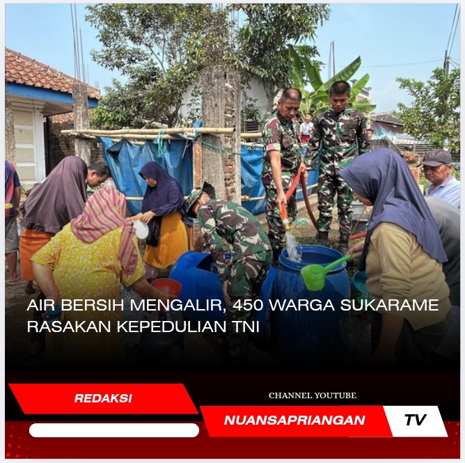 Air Bersih Mengalir, 450 Warga Sukarame Rasakan Kepedulian TNI