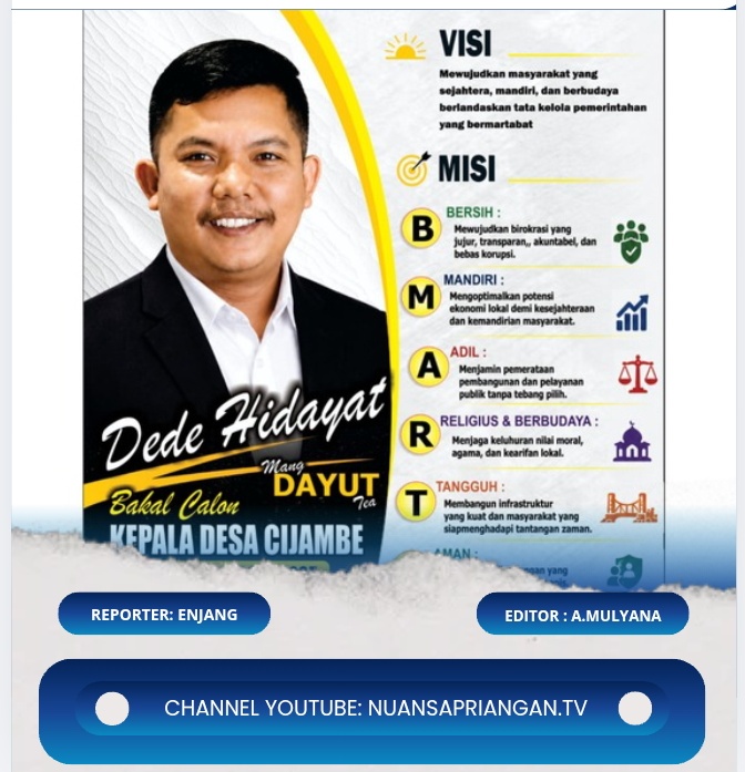 Dede Hidayat Nomor Urut 4, Siap Bawa Perubahan untuk Desa Cijambe