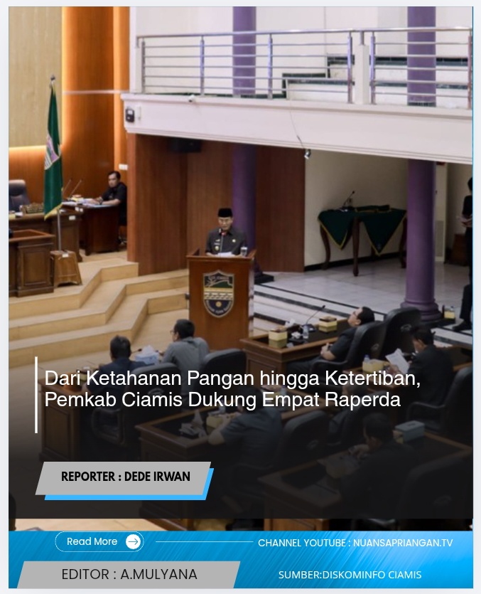 Dari Ketahanan Pangan hingga Ketertiban, Pemkab Ciamis Dukung Empat Raperda