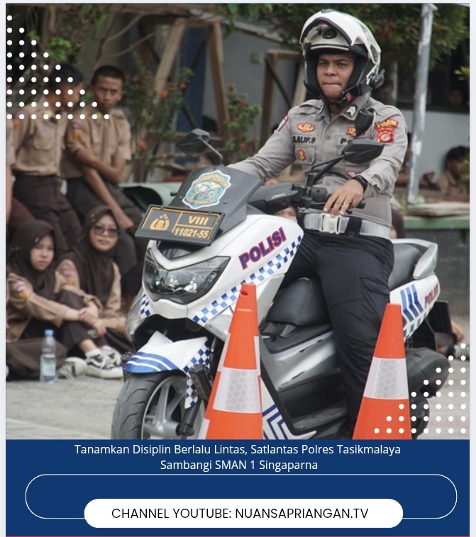 Tanamkan Disiplin Berlalu Lintas, Satlantas Polres Tasikmalaya Sambangi SMAN 1 Singaparna